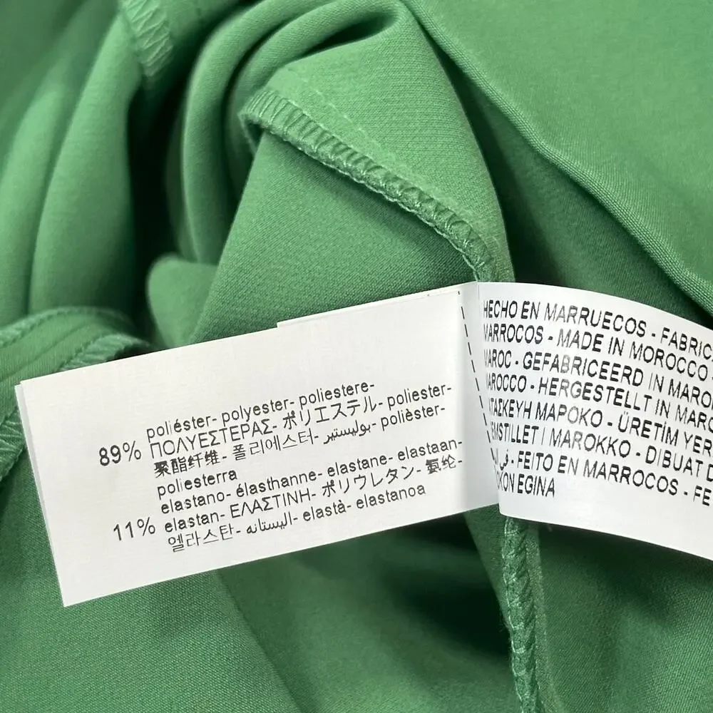 Zara Women's Crepe Mini Dress with Shoulder Pads Green Size M